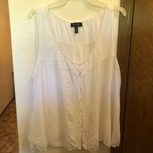 Jessica Simpson white button up tank blouse 1XL